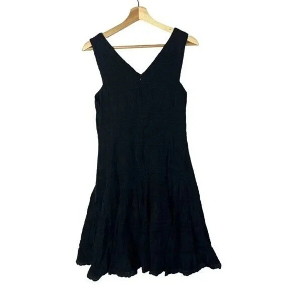 Rebecca Taylor Black Sleeveless Embroidered Gauze Dress 4 - Picture 2 of 4